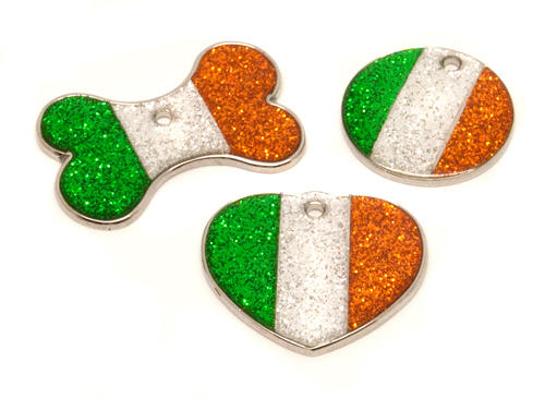 Flag Engraved ID Tag Ireland - glitter