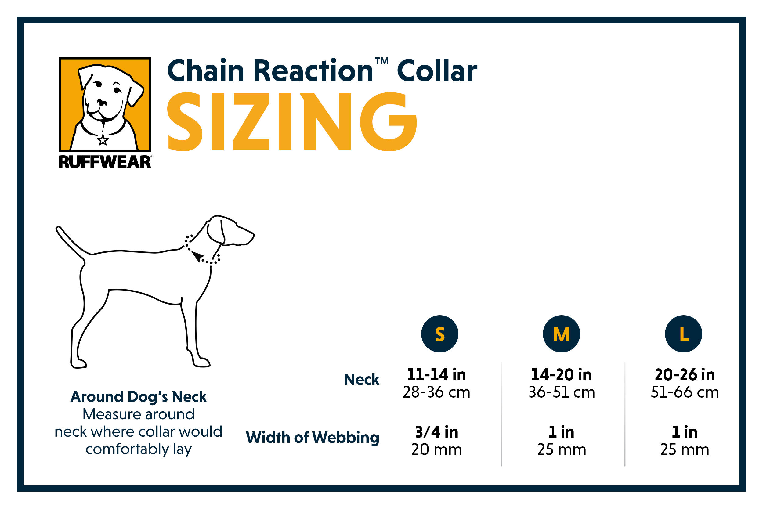 Ruffwear Chain Reaction Half Check Dog Collar Size Chart