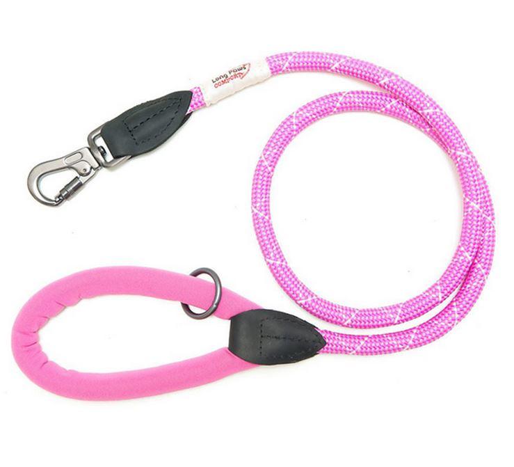 Long Paws Comfort Rope Leash For Dogs Pink