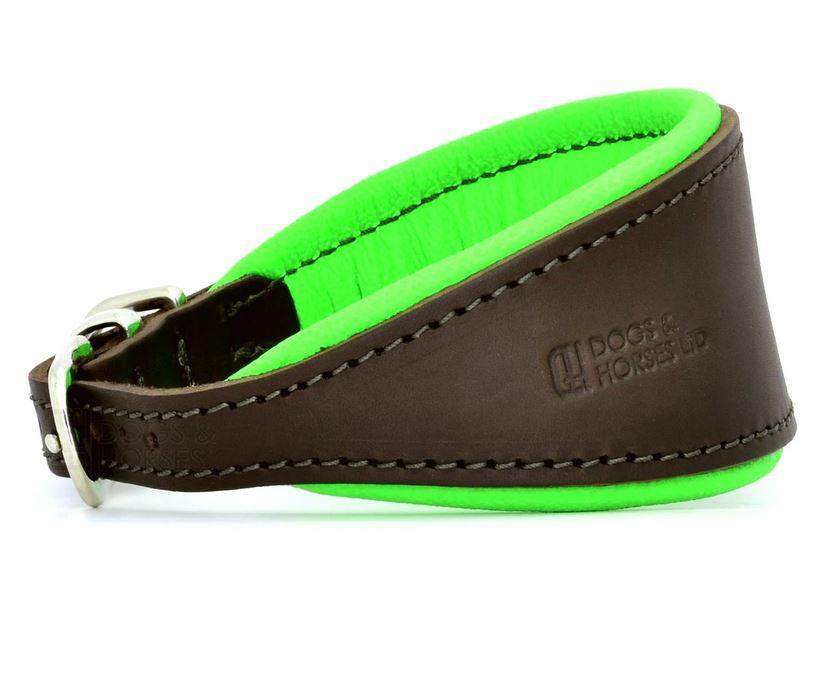 D&H Contemporary Colours Leather Hound Collar - green