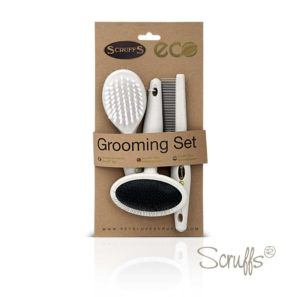 Scruffs Eco Grooming Brush Set For Dogs boxed