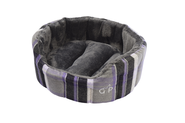 Gor Pets Camden Deluxe Dog Bed Purple Check