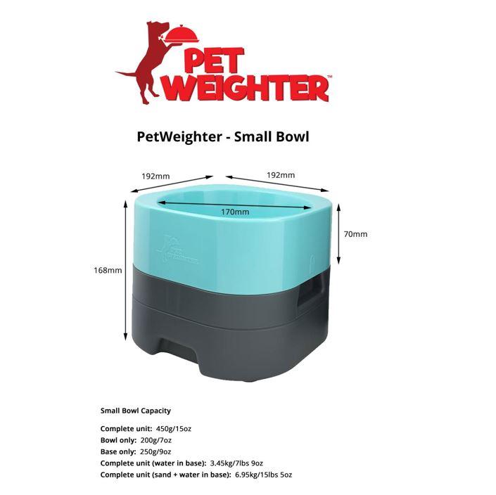 PetWeighter Elevated Weighted Dog Bowl Small Bowl Sizes