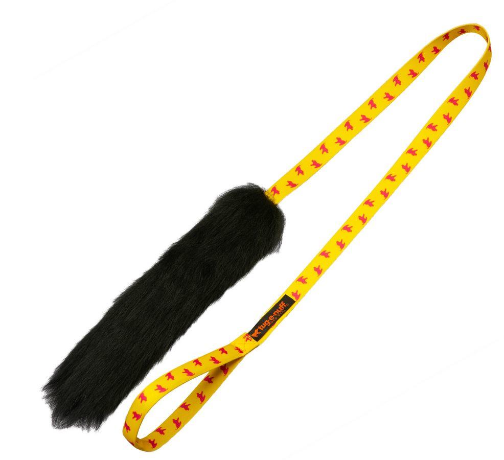 Tug-E-Nuff Chaser Tug Toy Sheepskin - Black and Yellow