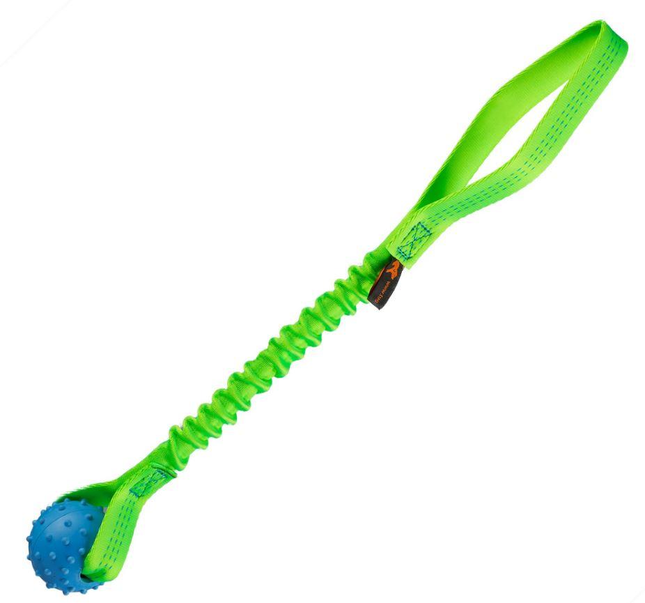 Tug-E-Nuff Pimple Ball on Bungee Tug for Dogs Green