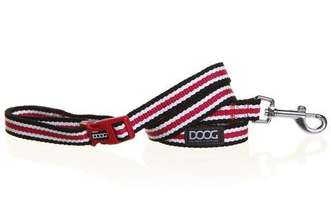 DOOG Clip it Harvard black red and white striped lead