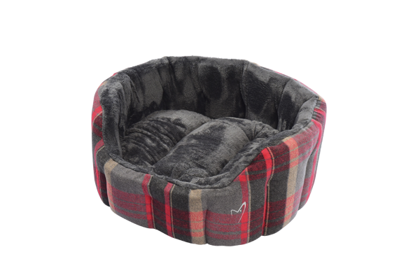 Gor Pets Camden Deluxe Dog Bed Red Check