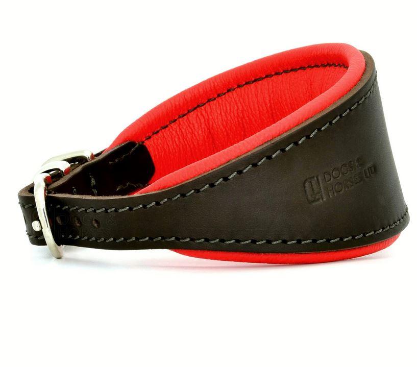 D&H Contemporary Colours Leather Hound Collar - red