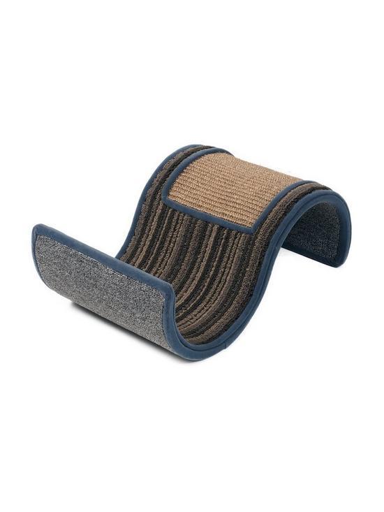Petface wave scratcher for cats with feather toy - Grey
