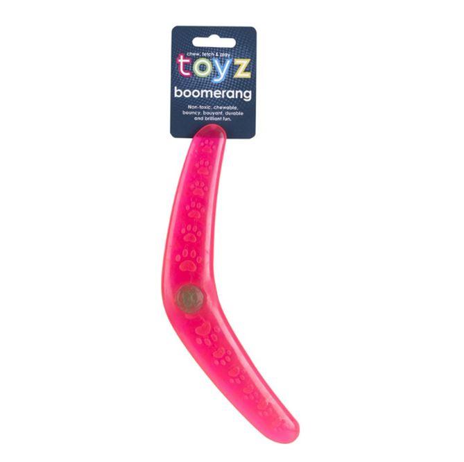 Petface Toyz Rubber Boomerang Dog Toy Pink