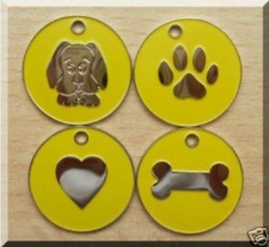 Nickel Design Engraved Dog Tags Yellow