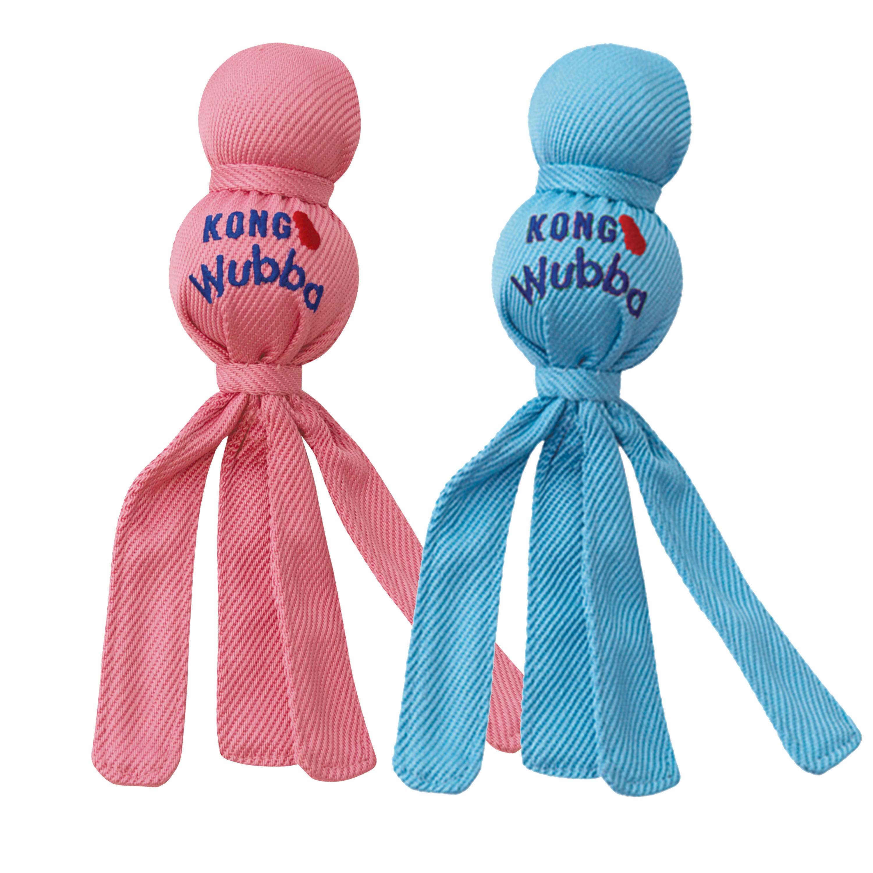 KONG Wubba Puppy Toy Blue and Pink