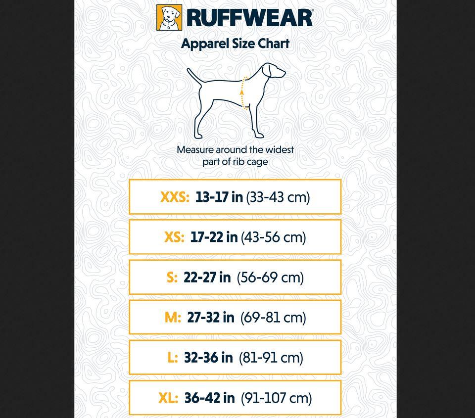 Ruffwear Quinzee Padded Jacket - Size Chart