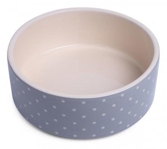Petface Grey Spots Ceramic Dog Bowl