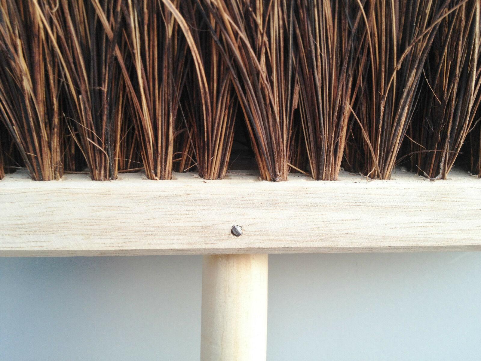 Garden Brush With Nailed Handle 12 inch Semi Stiff Bassine Sweeping Broom