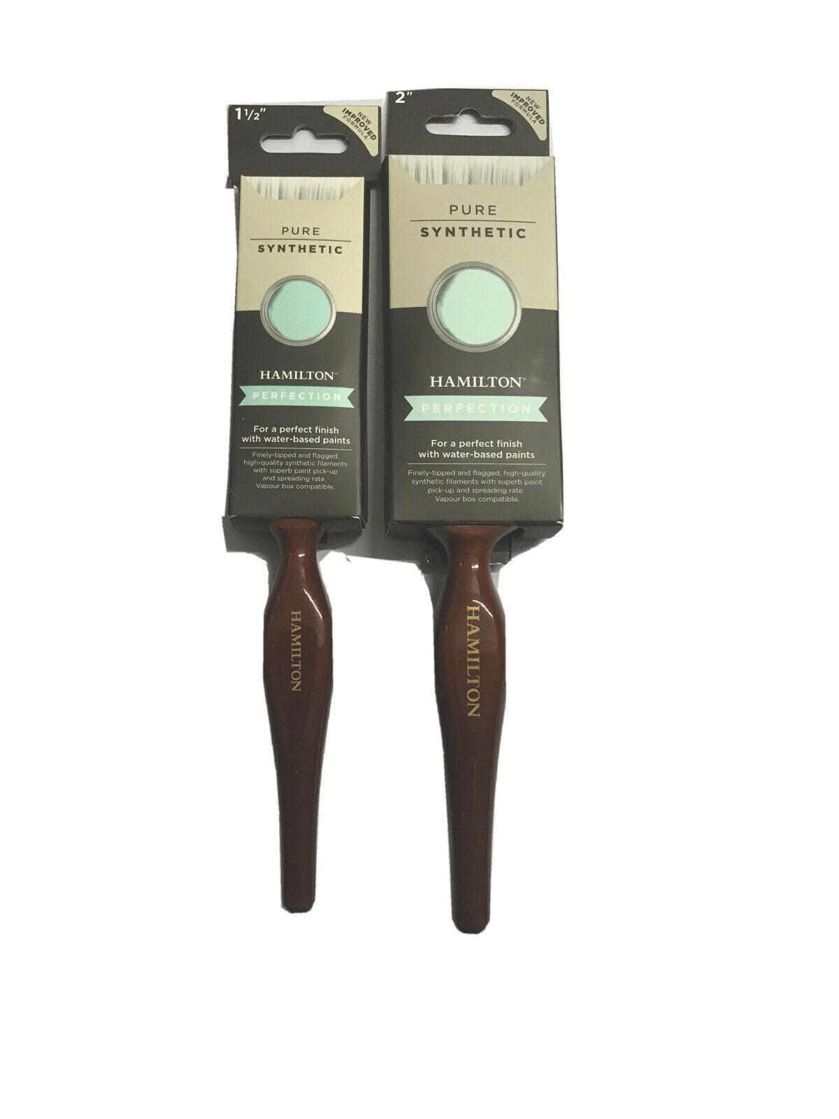 Hamilton Perfection Pure Synthetic Paint Brushes 1x 1.5" & 1x 2"