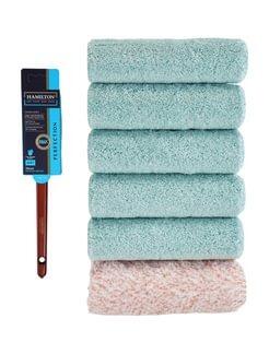 Hamilton Perfection Maxstroke 9"x1.75" Core Roller Sleeves with Free 2" Angled Brush