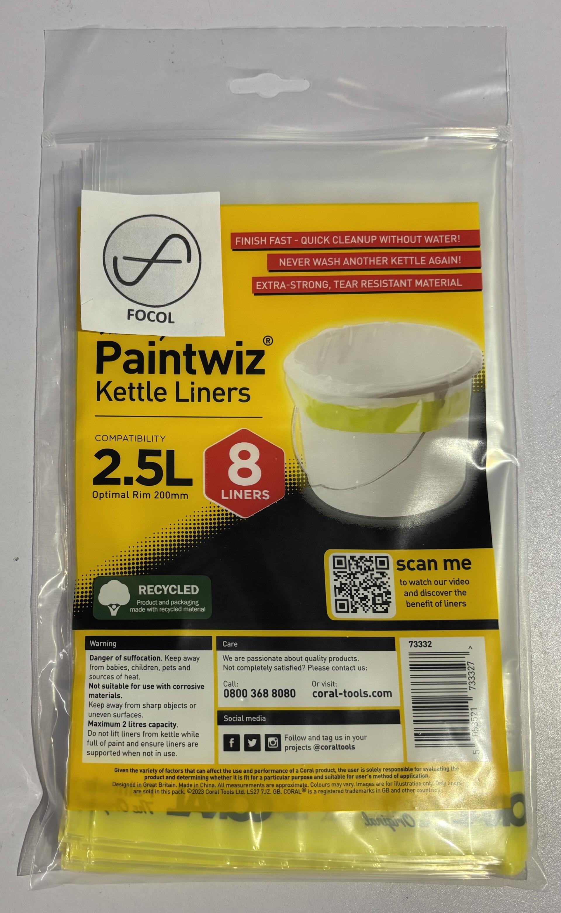 8x 2.5 Litre Paint Kettle Liners (Pack of 8)