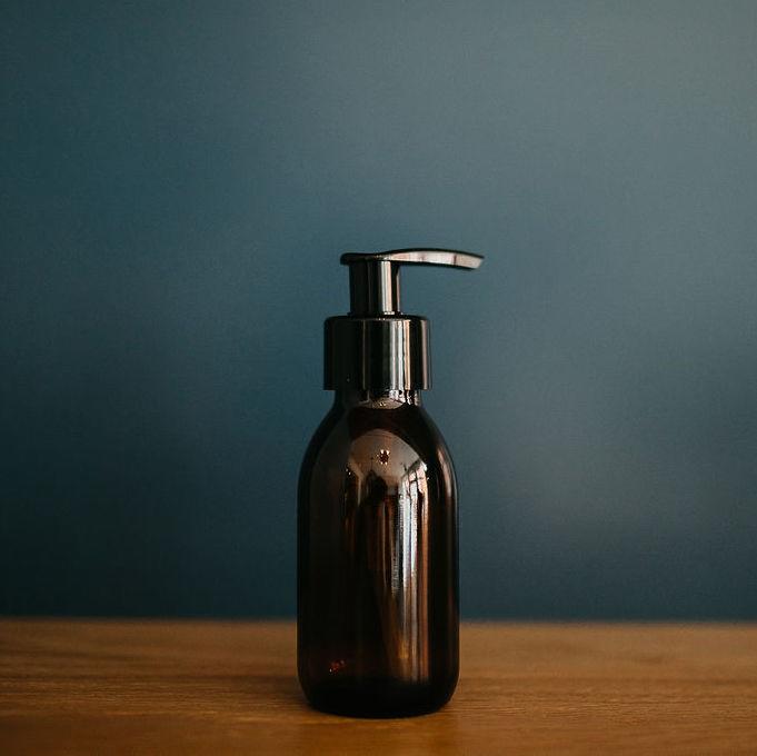 Reusable Amber Glass Bottle (Pump) | Eco Soap & Shampoo Dispenser UK