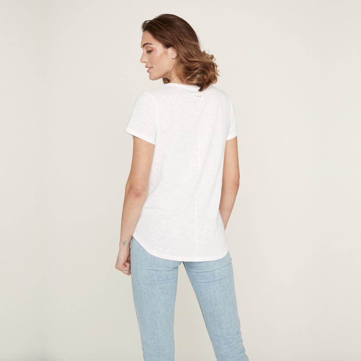 Cotton Oversized V Neck T Shirt | Womens White Organic V ...