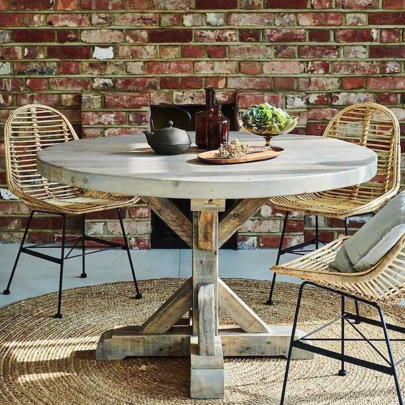 Reclaimed Round Dining Table Handmade, Reclaimed Round Kitchen Table