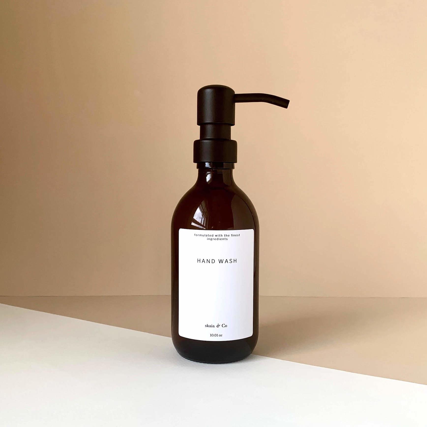 Amber Soap Bottle (300ml) | Reusable Brown Glass Hand Wash Bottle UK