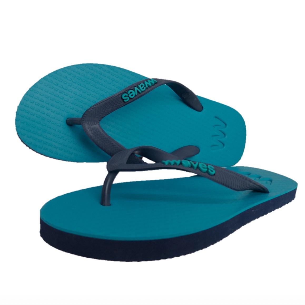 Turquoise Rubber Flip Flops Sustainable Flip Flops By