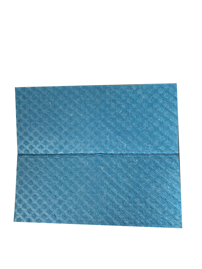 Blue square sponge cloth