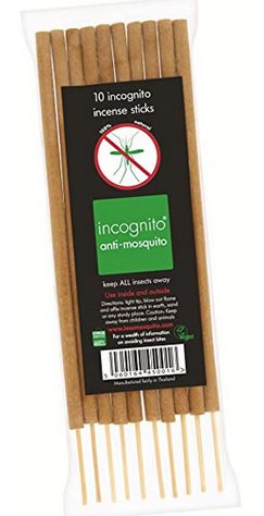 Natural light brown incense sticks, in clear packaging with black labelling showing Incognito incense sticks