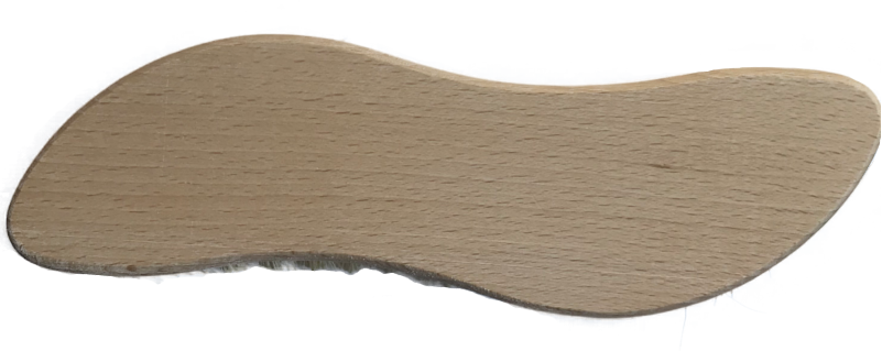 top view of light coloured beech wood scrubbing brush