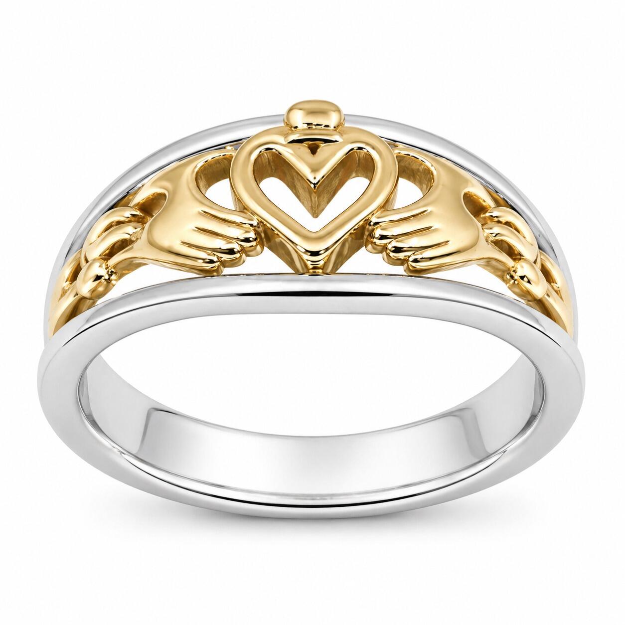 claddagh gold and platinum ring