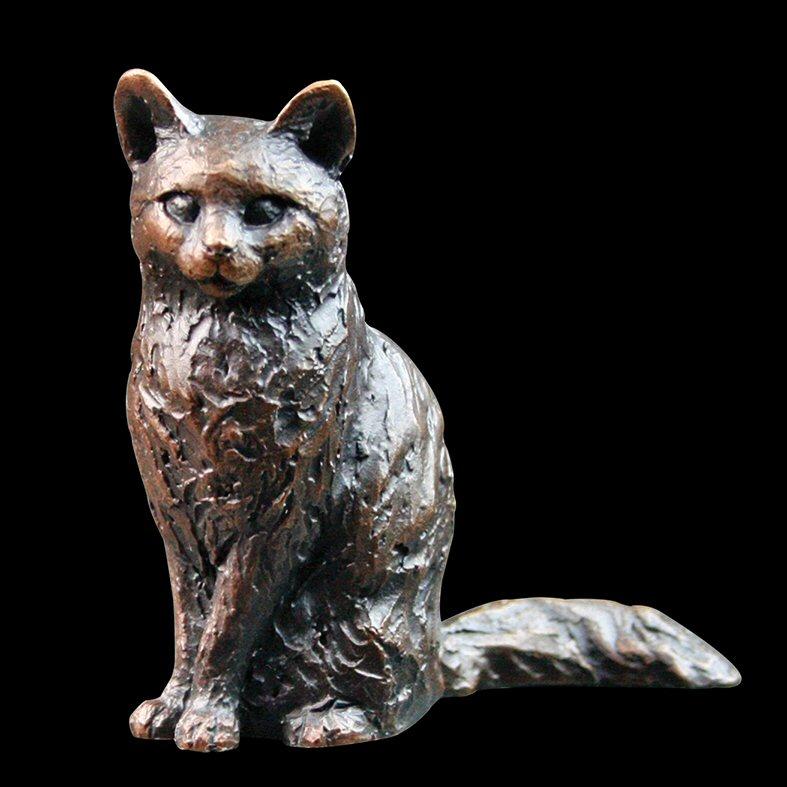 Cat Sitting by Michael Simpson - Bronze Sculpture - 669