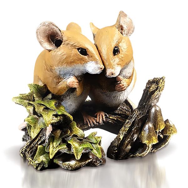 Mouse Pair - Woodland Couple - Michael Simpson Bronze Sculpture 257BR