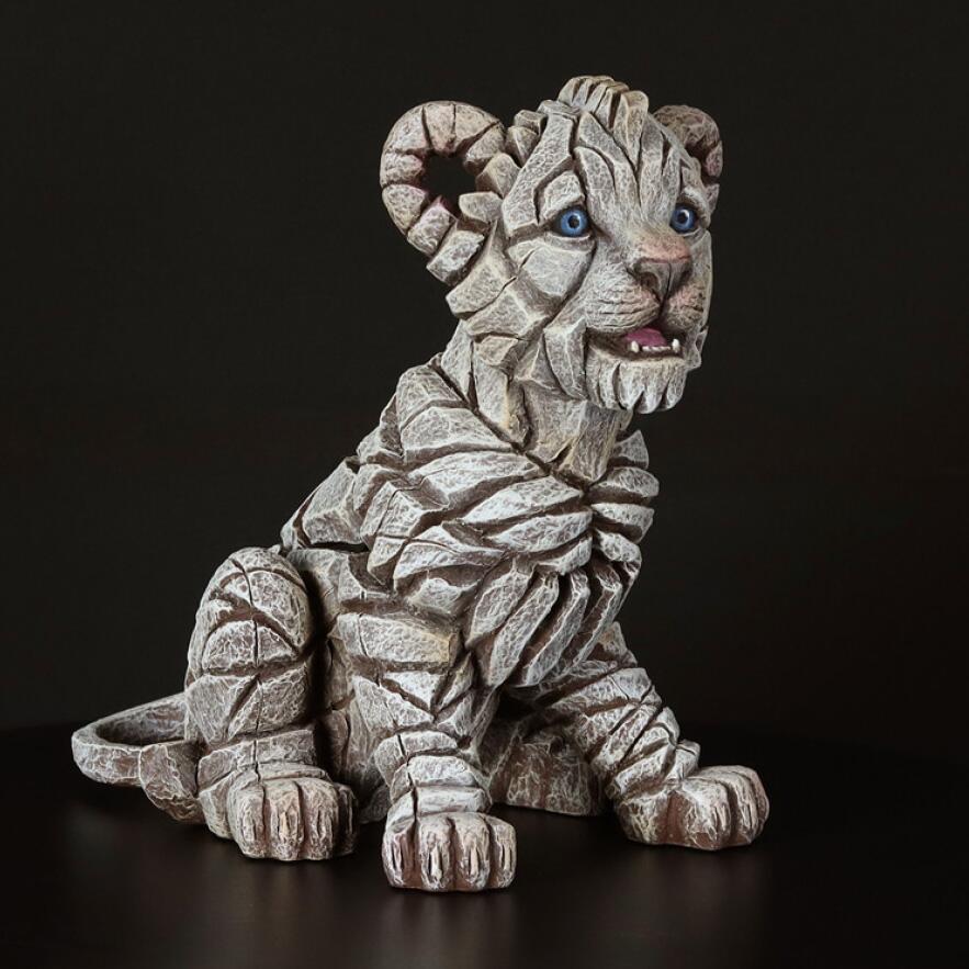 Lion Cub - White - EDGE Sculpture ED46W - Matt Buckley