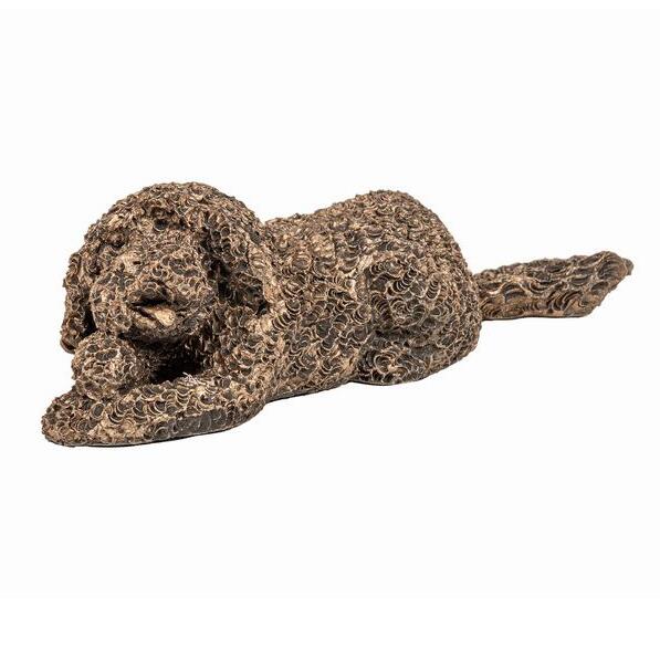 Labradoodle Lying - Bronze Dog Sculpture - Adrian Tinsley AT051