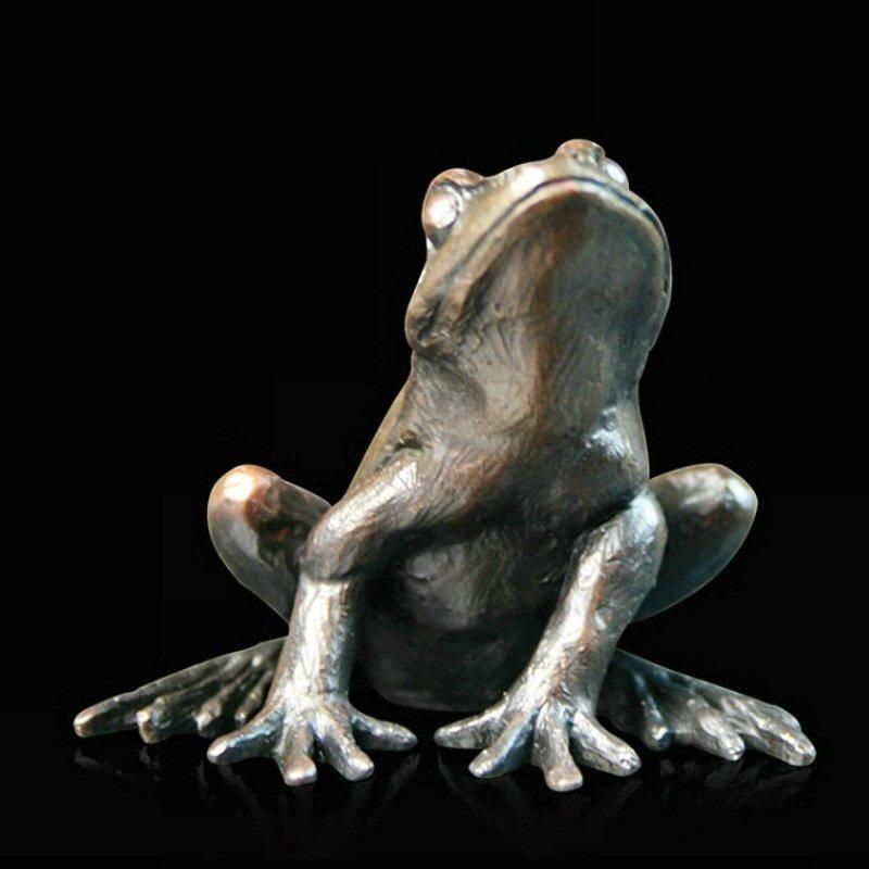 Small Frog Alert (918) - Bronze Sculpture by Keith Sherwin