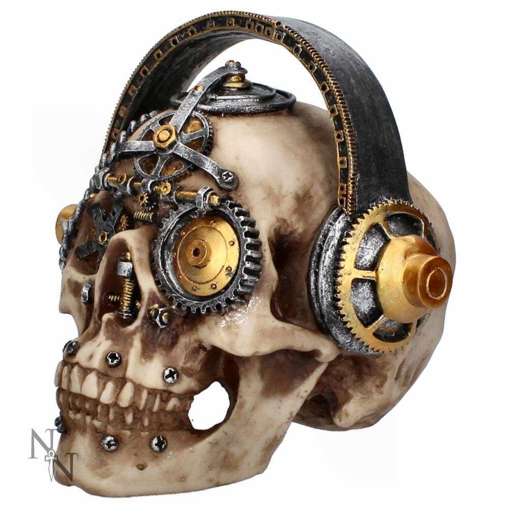 Techno Talk - Large (u2922h7) - steampunk skull sculpture