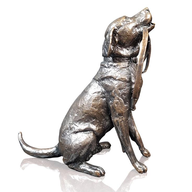 Labrador with Lead - Bronze Dog Sculpture - Michael Simpson 1153