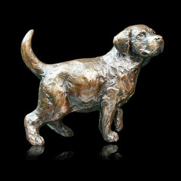 Labrador Puppy Standing (741) in bronze by Michael Simpson