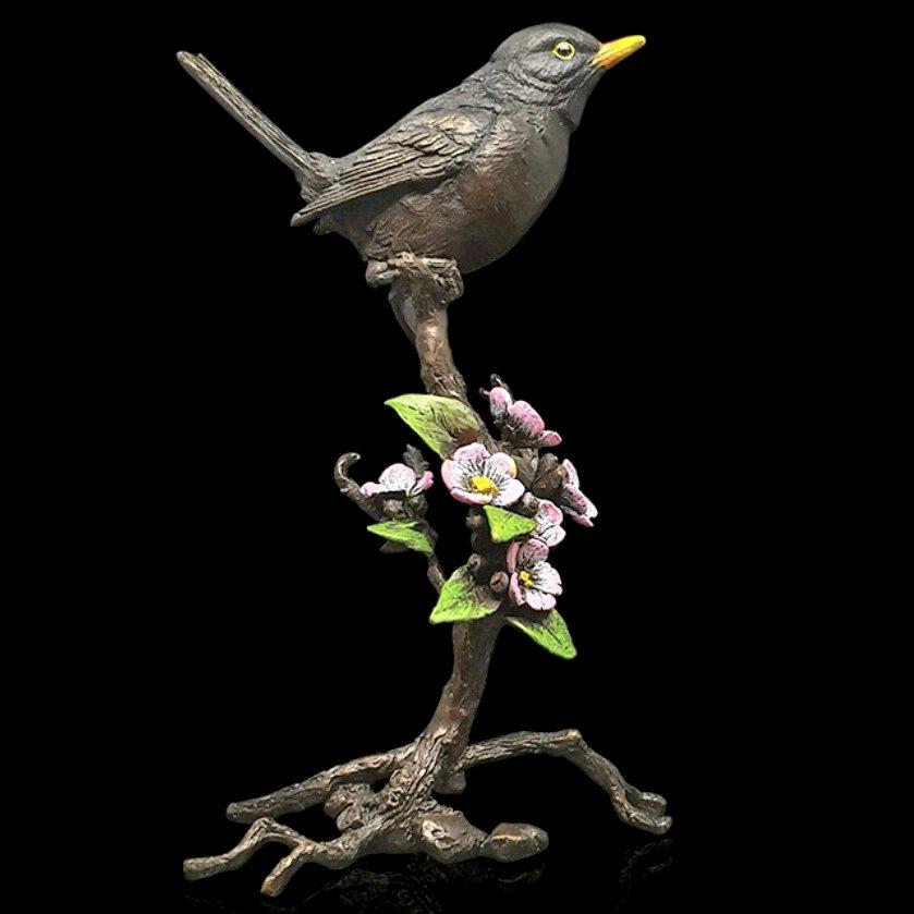 Blackbird with Blossom in presentation box (1046) by Keith Sherwin