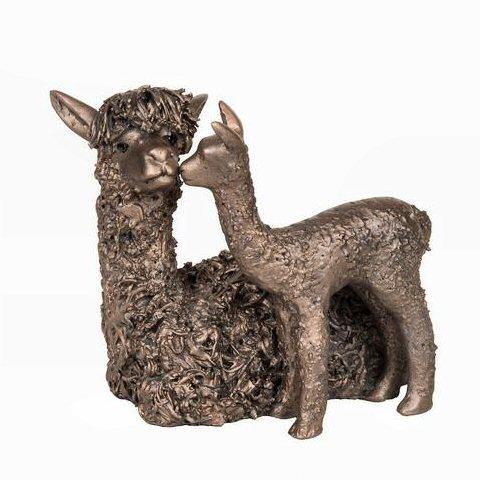 Alpaca with Cria - Bronze Sculpture - Veronica Ballan VB077