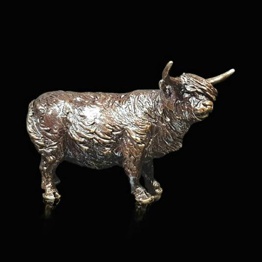 Highland Cow - Miniature Bronze Sculpture - Butler & Peach 2092
