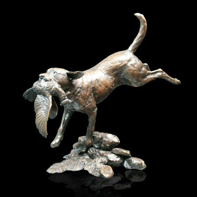 Labrador Retrieving  (753) in bronze by Michael Simpson