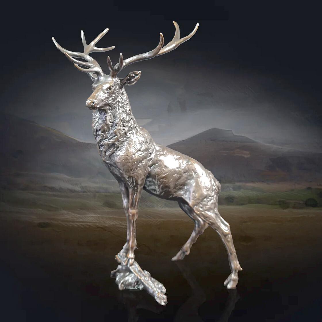 The Leader by Michael Simpson - Bronze Stag Sculpture - 1181