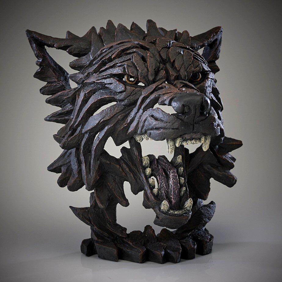Wolf Bust - 'Fenrir' in Black EDB04F EDGE by Matt Buckley