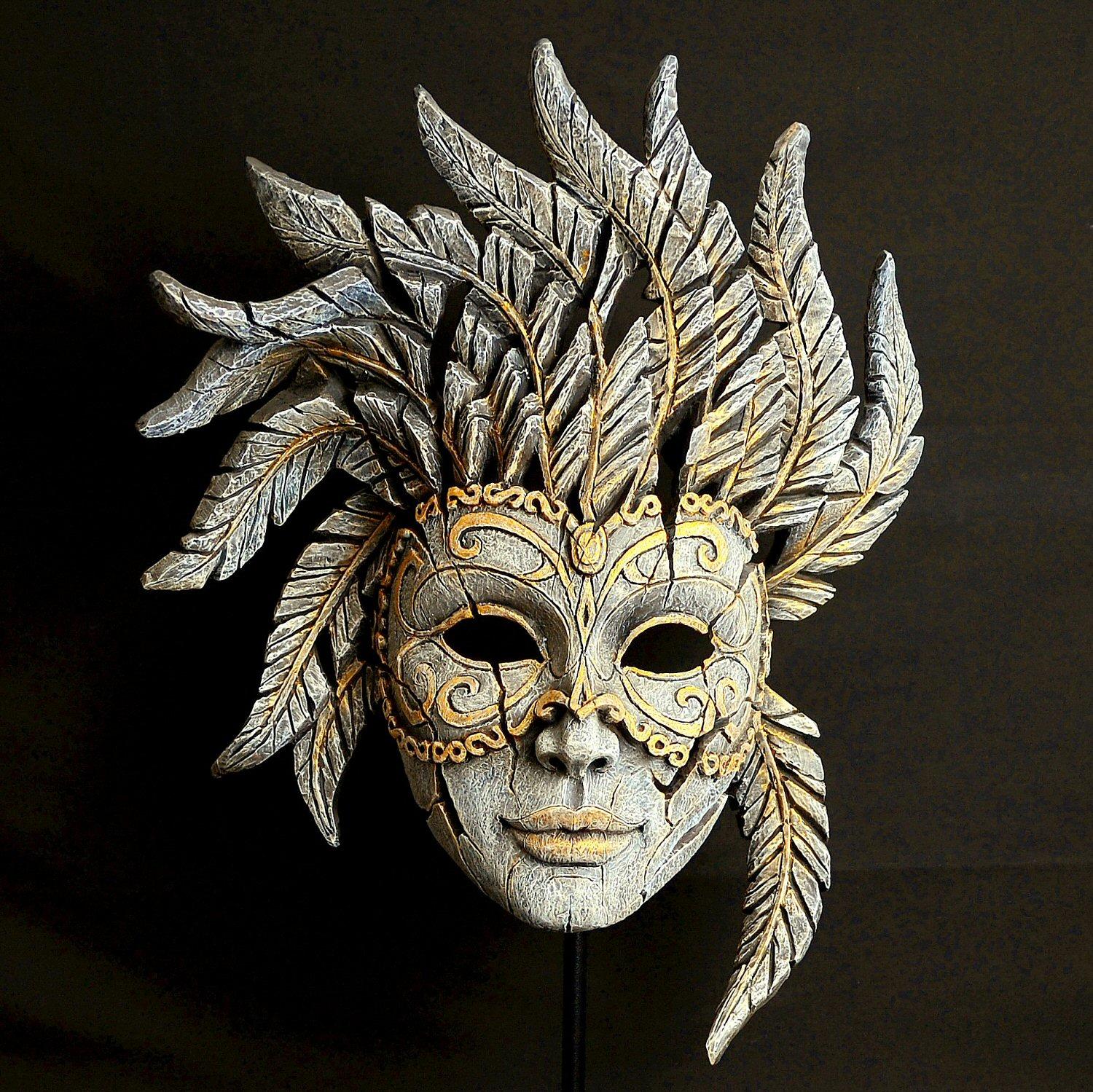 Venetian Carnival Mask - Antique White EDM02W EDGE by Matt Buckley