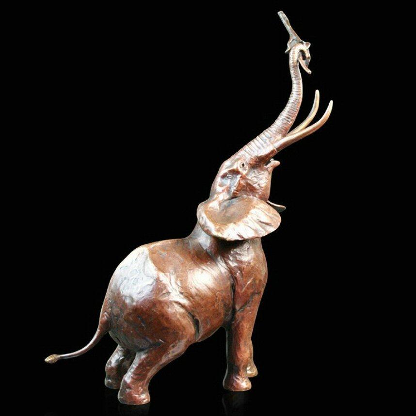Medium Bull Elephant (798) in bronze by Michael Simpson
