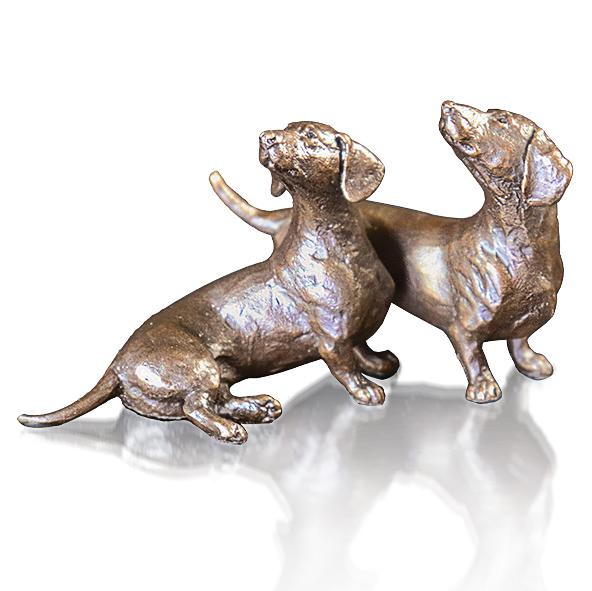 Dachshund Pair by Michael Simpson - Bronze Sculpture - 1096