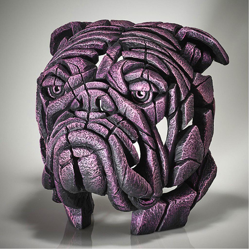 Bulldog Bust - Pink Gin - EDGE Sculpture EDB13PK