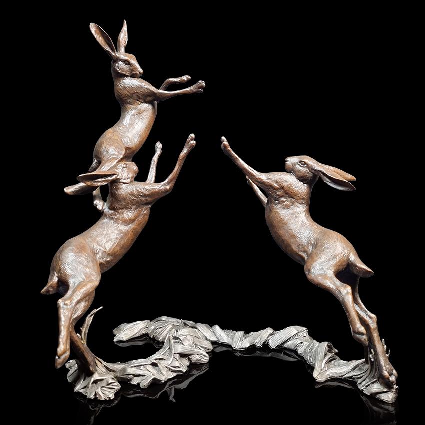 Moon Dance by Michael Simpson - Bronze Hare Sculpture - 1125